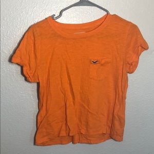 orange hollister crop top